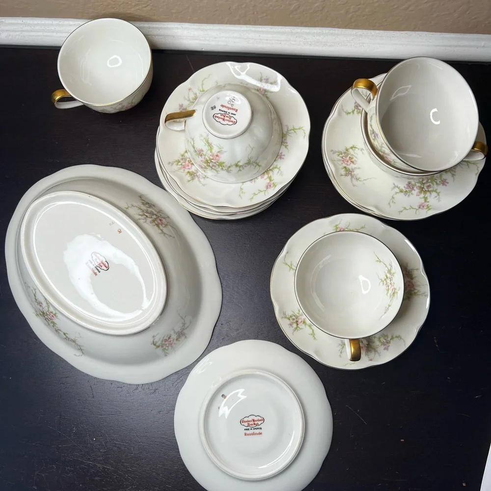 Vintage Theodore Haviland New York Rosalinde China, 10” vegetable platter